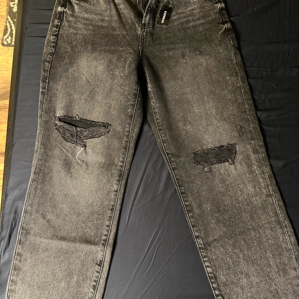 Women’s Distressed Black Express Jeans